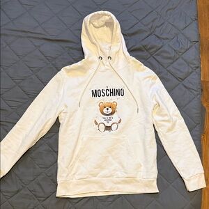 Moschino Cream Hoodie with Bear Design